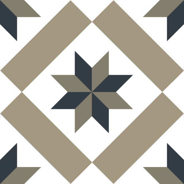 DF204 - Cerdomus Tile Studio Quality Tiles - February 4, 2023 200x200 Star Beige/Navy Matt P2 DF204