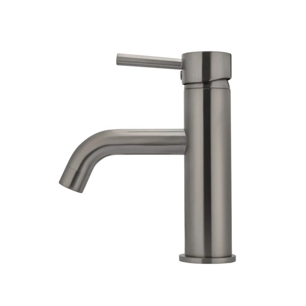 MB03 PVDGM Side View - Cerdomus Tile Studio Quality Tiles - October 18, 2022 Round Basin Mixer Curved - Shadow MB03-PVDGM