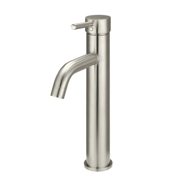 MB04 R3 PVDBN - Cerdomus Tile Studio Quality Tiles - October 26, 2022 Round Tall Curved Basin Mixer - PVD Brushed Nickel MB04-R3-PVDBN