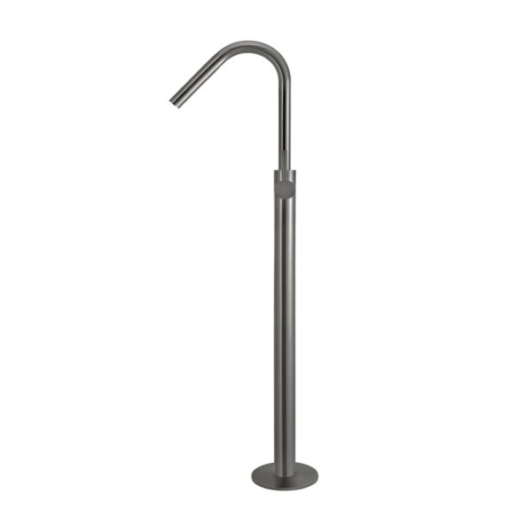 MB09 PVDGM Side View - Cerdomus Tile Studio Quality Tiles - October 18, 2022 Round Freestanding Bath Spout and Hand Shower - Shadow MB09-PVDGM