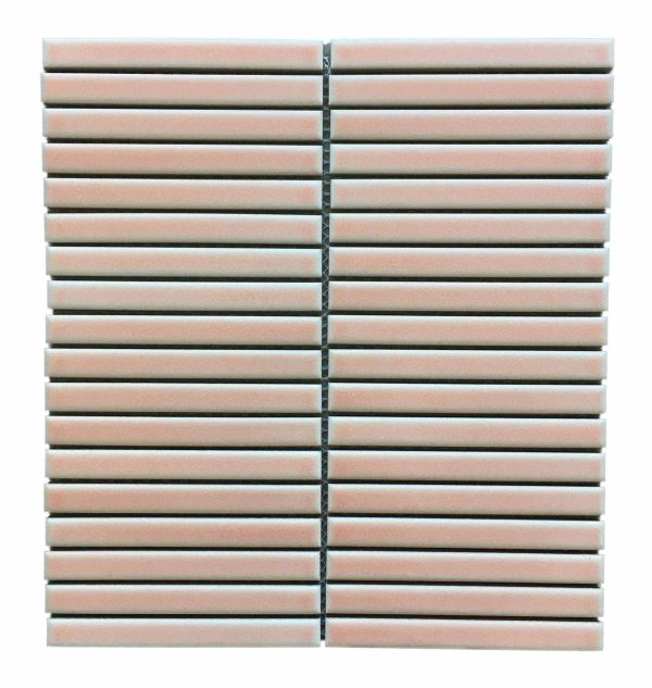 long Vintage pink finger - Cerdomus Tile Studio Quality Tiles - February 25, 2023 15x145 Vintage Long Pink Gloss Finger Mosaic VINTAGELONGP